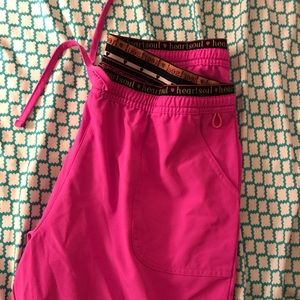 Hot pink Heartsoul scrub pants NWOT